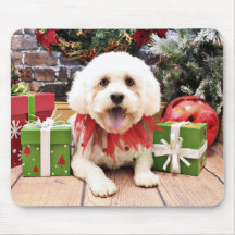 Christmas - LhasaPoo - Marley Mousepads