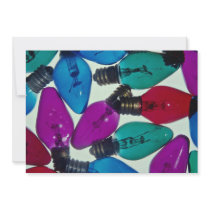 Christmas light bulbs in different colours announcement