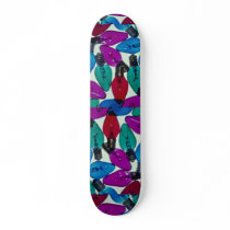 Christmas light bulbs in different colours skate deck