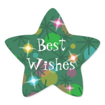 Christmas Lights 'Best Wishes' sticker star