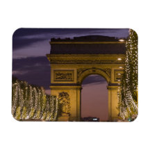 Christmas lights, Champs Elysees, Arc de Rectangle Magnets