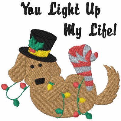 Christmas Lights Dog by Embroidery4U