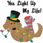 Christmas Lights Dog embroidered shirts
