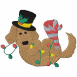Christmas Lights Dog Embroidered Hoody