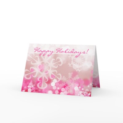 Christmas Lights Greeting Card Pink by spacards
