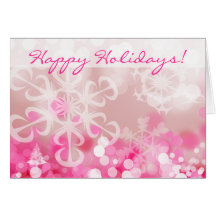 Christmas Lights Greeting Card Pink