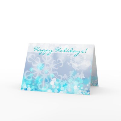 Christmas Lights Greeting Card Turquoise by spacards