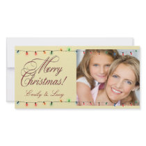 Christmas lights Merry Christmas photo card
