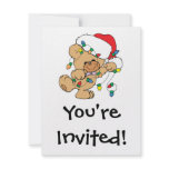 Christmas Lights Teddy Bear Personalized Invitations