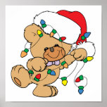 Christmas Lights Teddy Bear posters