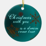 Christmas Love Blue Ornament