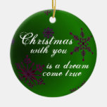 Christmas Love Green Ornament