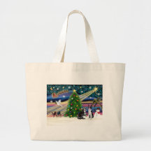 Christmas  Magic-Boston Terrier (2) Canvas Bags
