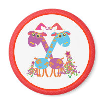 Christmas Magnets Key Chains Buttons: 2 giraffes