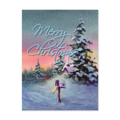 CHRISTMAS MAILBOX by SHARON SHARPE Post Card by sharonsharpe