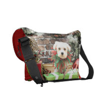 Christmas - Maltese - Ajax Messenger Bags