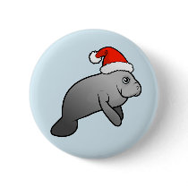 Christmas Manatee Santa