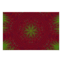 Christmas Mandala in Red and Green Photo