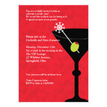 Christmas Martini & Merriment - Company Party Personalized Announcements