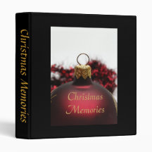 christmas memories red ornament vinyl binders