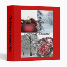 christmas memories red winter snow collage 3 ring binders