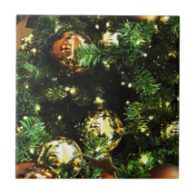Christmas Merry Holiday Tree Ornaments celebration Tile