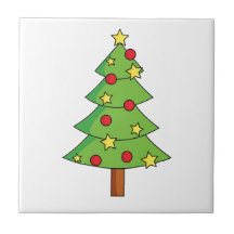 Christmas Merry Holiday Tree Ornaments celebration Ceramic Tiles