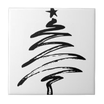 Christmas Merry Holiday Tree Ornaments celebration Ceramic Tiles