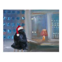 "Christmas Monkey" Postcard