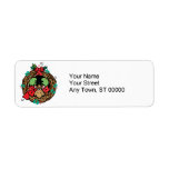 christmas moose wreath design custom return address label
