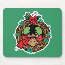 christmas moose wreath design mouse mat