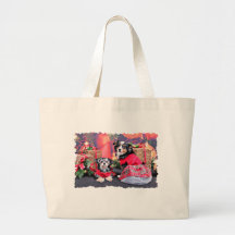Christmas - Morkie - Lucy and Mini Aussie - Sophie Tote Bags