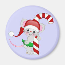 Christmas Mouse Candy Cane Fridge Magnets