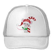 Christmas Mouse Candy Cane Mesh Hat