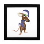 Christmas Mouse in Blue Trinket Boxes