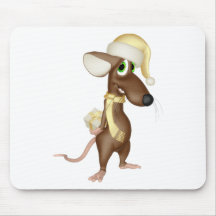 Christmas Mouse in Yellow Mousepads