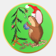 Christmas Mouse Sticker