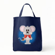 Christmas Mouse with Custom Text Canvas Bag
