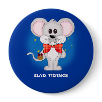 Christmas Mouse with Custom Text Pinback Buttons