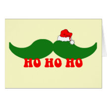 Christmas moustache greeting card