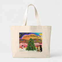 Christmas Music 2 - Labrador Retrievers (two) Tote Bags