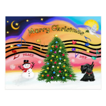 Christmas Music 2 - Scottish Terrier 12 Post Cards