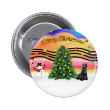 Christmas Music 2 - Scottish Terrier Button