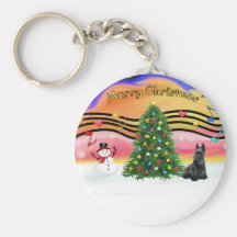 Christmas Music 2 - Scottish Terrier Keychains