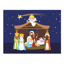 Christmas Nativity Scene Post Card