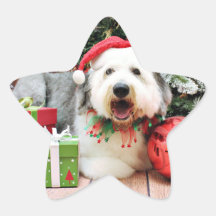 Christmas - Old English Sheepdog - Alphy Sticker