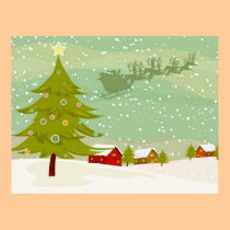 Christmas on a village land Poster posters