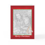Christmas on Red (tall photo frame) Greeting Cards