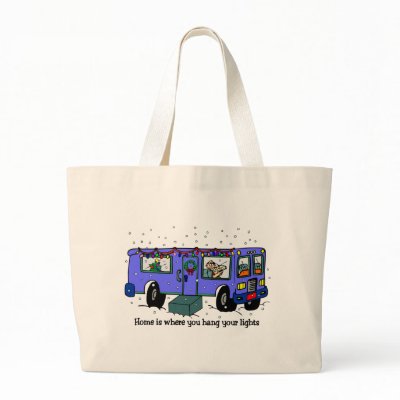 Christmas on the road totebag by holiday_tshirts