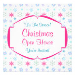 Christmas Open House Colourful Snowflakes Personalized Invitations